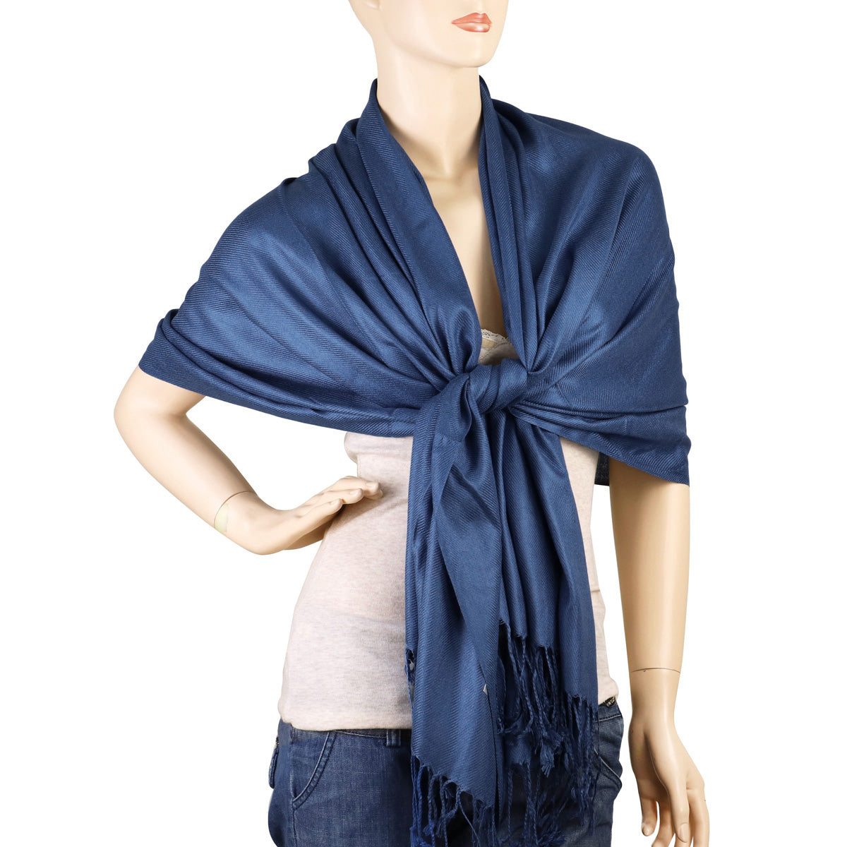 Navy Pashmina Scarf