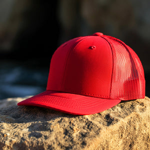 6 Panel Trucker Hat - Red