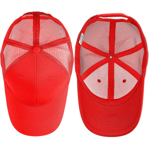 6 Panel Trucker Hat - Red