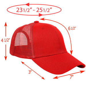 6 Panel Trucker Hat - Red