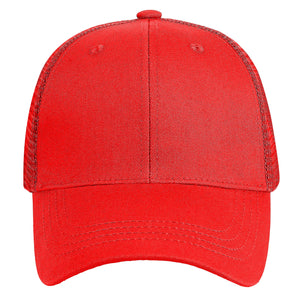 6 Panel Trucker Hat - Red