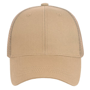 6 Panel Trucker Hat - Khaki