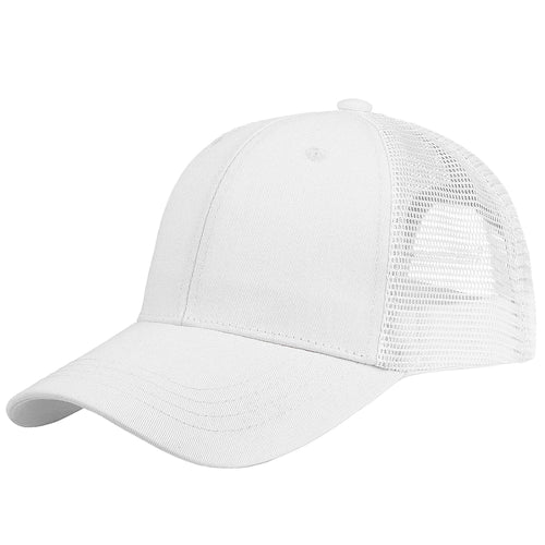 6 Panel Trucker Hat - White