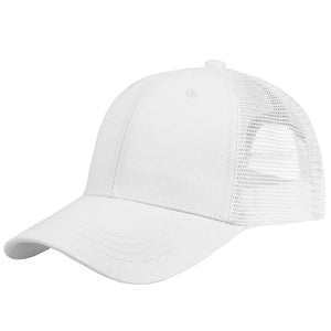 6 Panel Trucker Hat - White