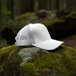 6 Panel Trucker Hat - White