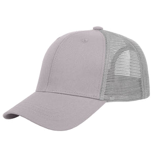 6 Panel Trucker Hat - Light Gray