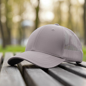 6 Panel Trucker Hat - Light Gray