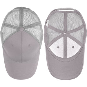 6 Panel Trucker Hat - Light Gray