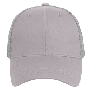 6 Panel Trucker Hat - Light Gray