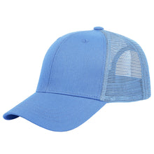 Load image into Gallery viewer, 6 Panel Trucker Hat - Sky Blue