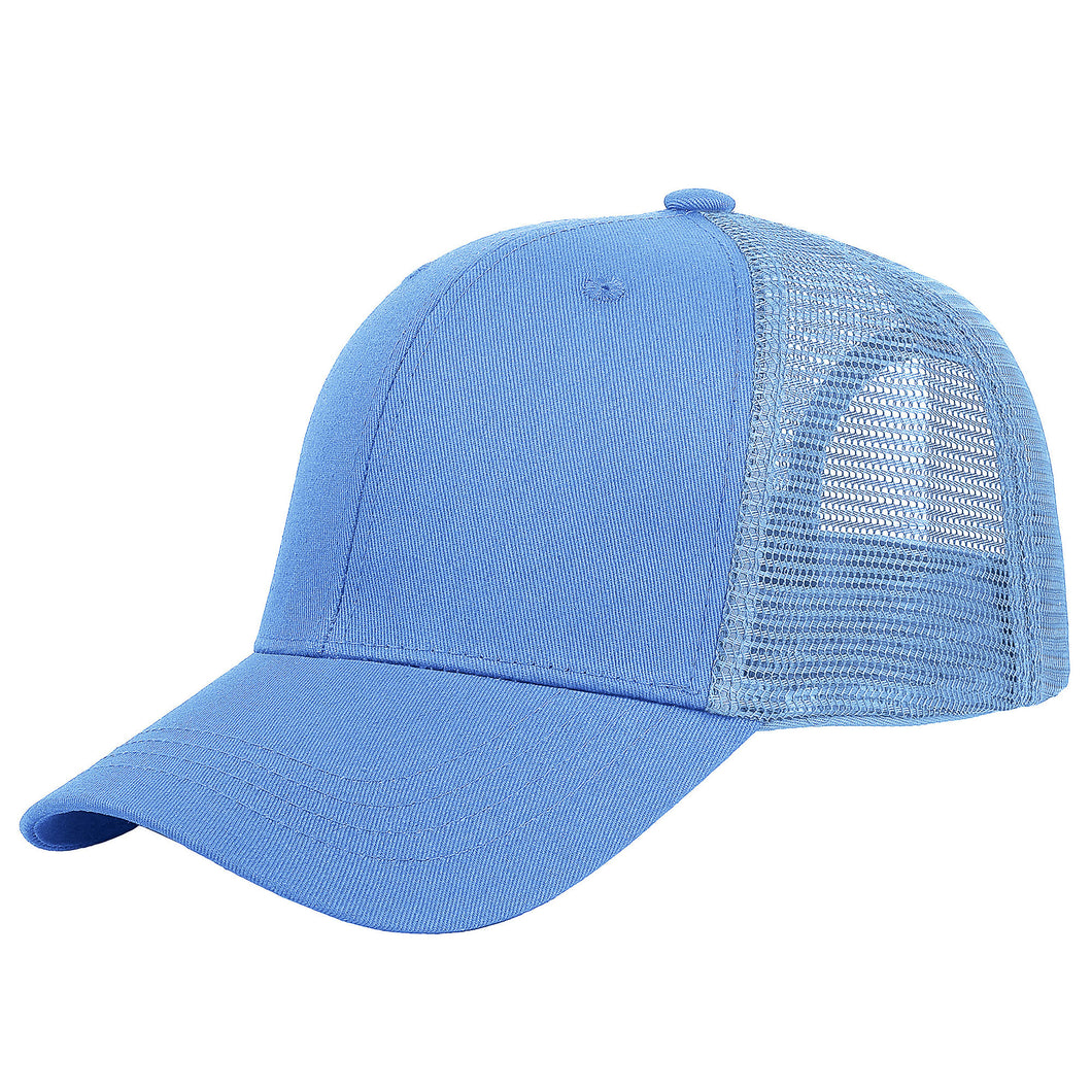 6 Panel Trucker Hat - Sky Blue