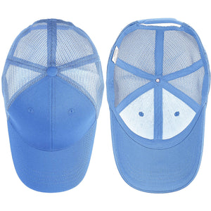 6 Panel Trucker Hat - Sky Blue