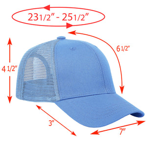 6 Panel Trucker Hat - Sky Blue