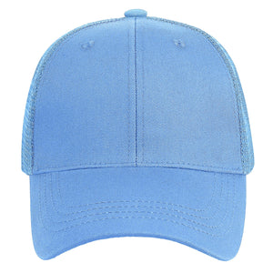 6 Panel Trucker Hat - Sky Blue