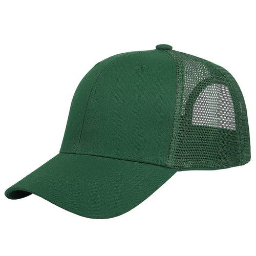 6 Panel Trucker Hat - Hunter Green