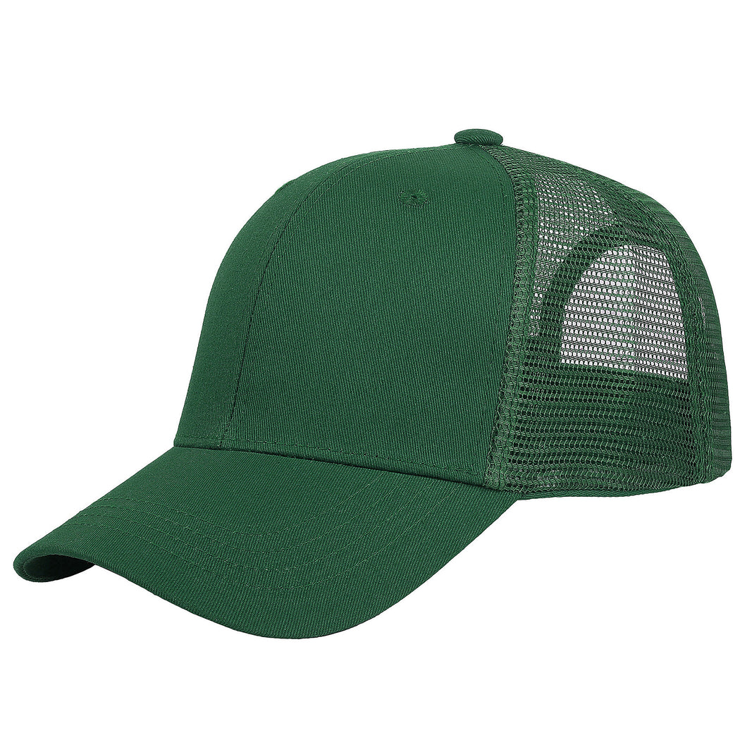 6 Panel Trucker Hat - Hunter Green