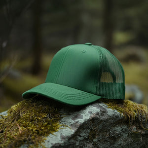 6 Panel Trucker Hat - Hunter Green