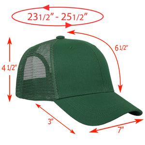 6 Panel Trucker Hat - Hunter Green