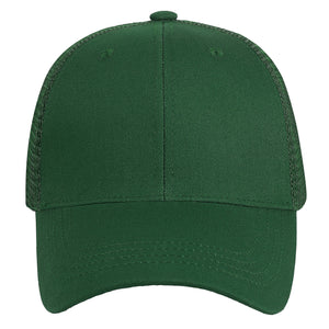 6 Panel Trucker Hat - Hunter Green