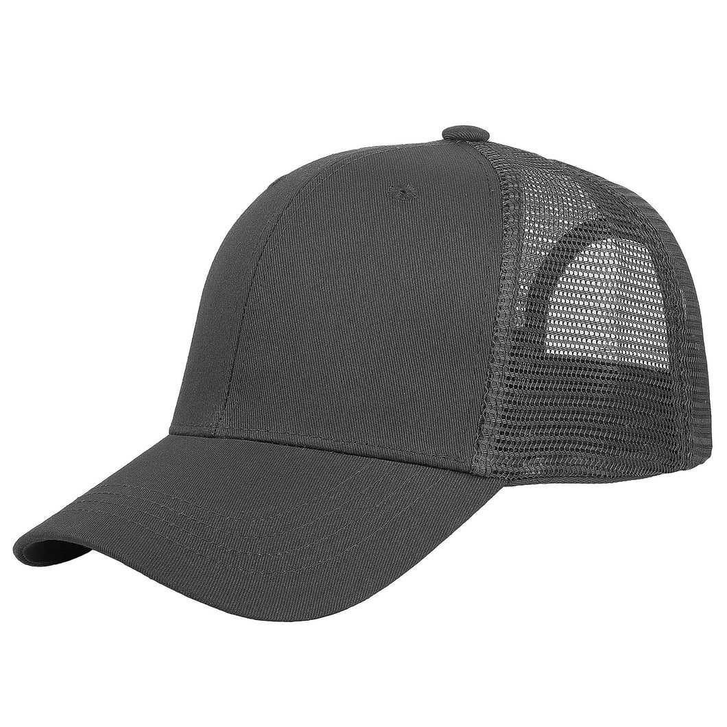 6 Panel Trucker Hat - Dark Gray