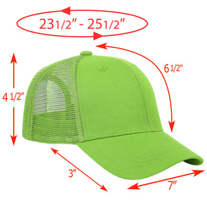 6 Panel Trucker Hat - Light Green