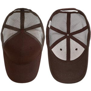 6 Panel Trucker Hat - Brown