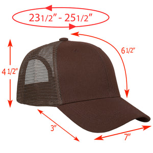 6 Panel Trucker Hat - Brown