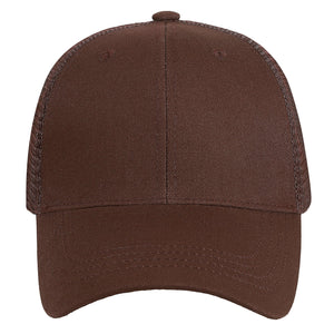 6 Panel Trucker Hat - Brown