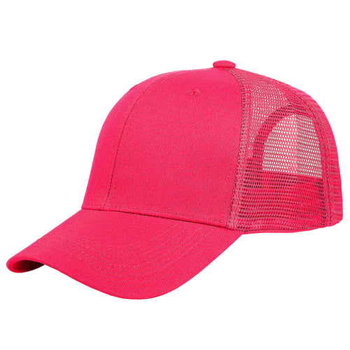 6 Panel Trucker Hat - Hot Pink