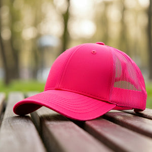 6 Panel Trucker Hat - Hot Pink