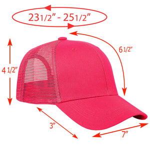 6 Panel Trucker Hat - Hot Pink