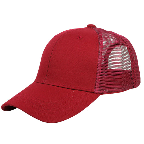 6 Panel Trucker Hat - Burgundy