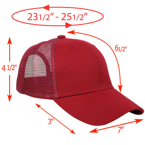 6 Panel Trucker Hat - Burgundy