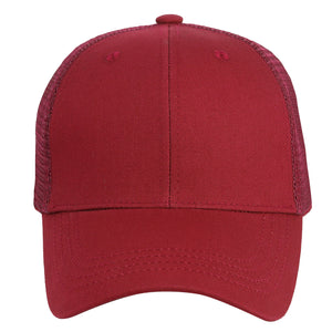 6 Panel Trucker Hat - Burgundy