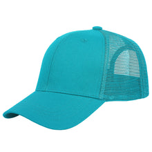 Load image into Gallery viewer, 6 Panel Trucker Hat - Turquoise