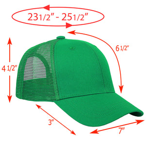 6 Panel Trucker Hat - Kelly Green