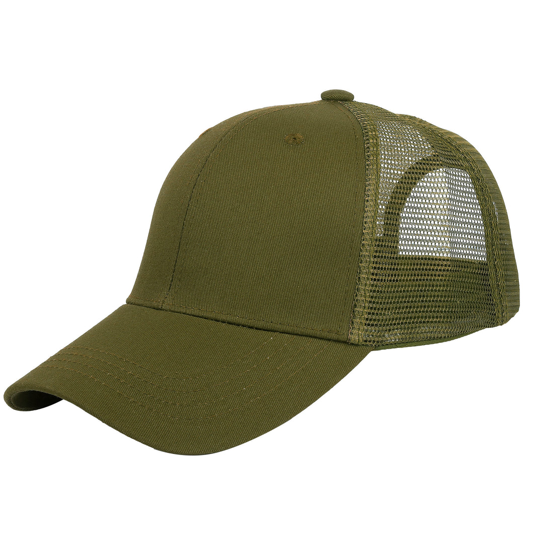 6 Panel Trucker Hat - Army Green