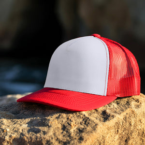 5 Panel Trucker Hat - Red