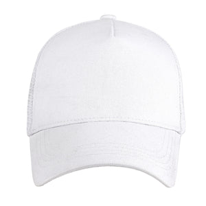 5 Panel Trucker Hat - White