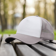 Load image into Gallery viewer, 5 Panel Trucker Hat - Light Gray