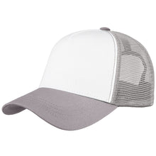 Load image into Gallery viewer, 5 Panel Trucker Hat - Light Gray