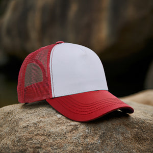 5 Panel Trucker Hat - Burgundy