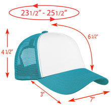 Load image into Gallery viewer, 5 Panel Trucker Hat - Turquoise