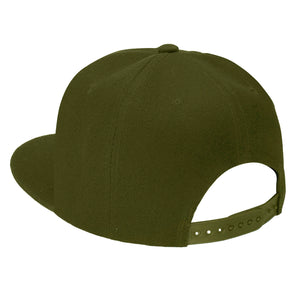 Hip Hop Style Snapback Hat Flat Bill Adjustable Size - Army Green