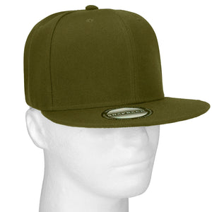 Hip Hop Style Snapback Hat Flat Bill Adjustable Size - Army Green