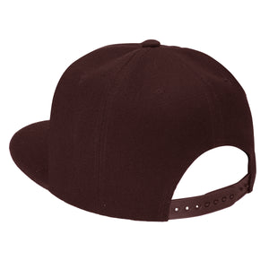 Hip Hop Style Snapback Hat Flat Bill Adjustable Size - Brown