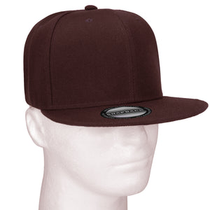 Hip Hop Style Snapback Hat Flat Bill Adjustable Size - Brown