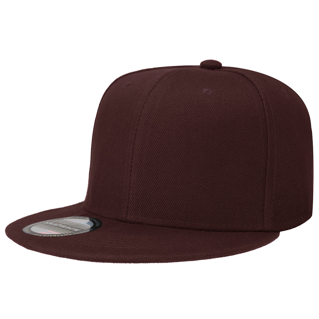 Hip Hop Style Snapback Hat Flat Bill Adjustable Size - Brown