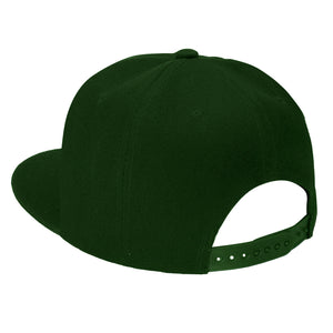 Hip Hop Style Snapback Hat Flat Bill Adjustable Size - Hunter Green