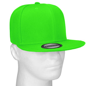 Hip Hop Style Snapback Hat Flat Bill Adjustable Size - Light Green